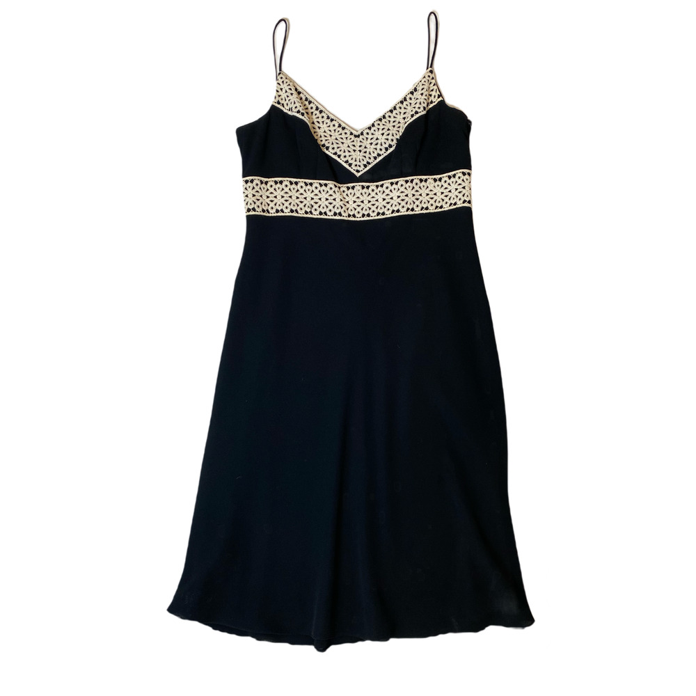 Ann Taylor Spaghetti Strap Empire Waist Dress with Crochet Detail Size 12